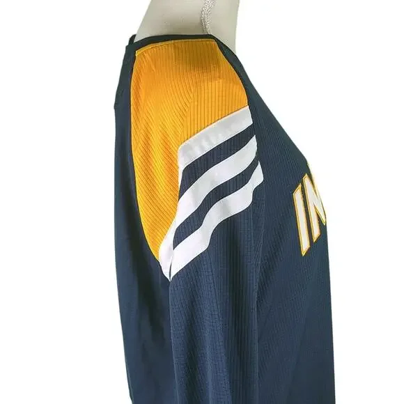 Adidas Indiana Pacers Long Sleeve Navy Jersey Size XL 18/20 - Picture 3 of 5